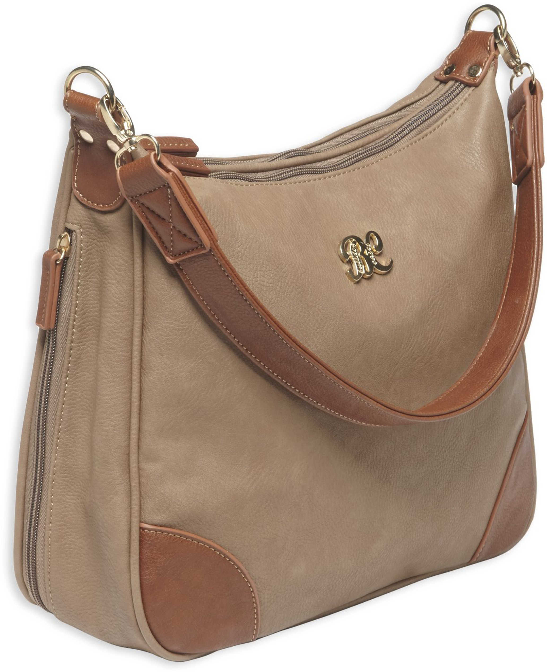 Bulldog Cases Concealed Carrie Purse Hobo Style Taupe W/Tan Trim