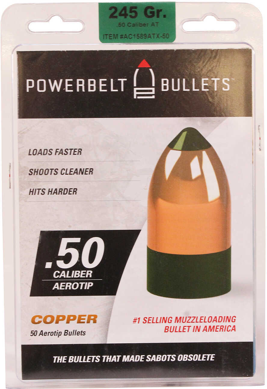 Powerbelt Bullets 50 Pack Caliber 245 Grains Copper AeroTip AC1589ATX-50