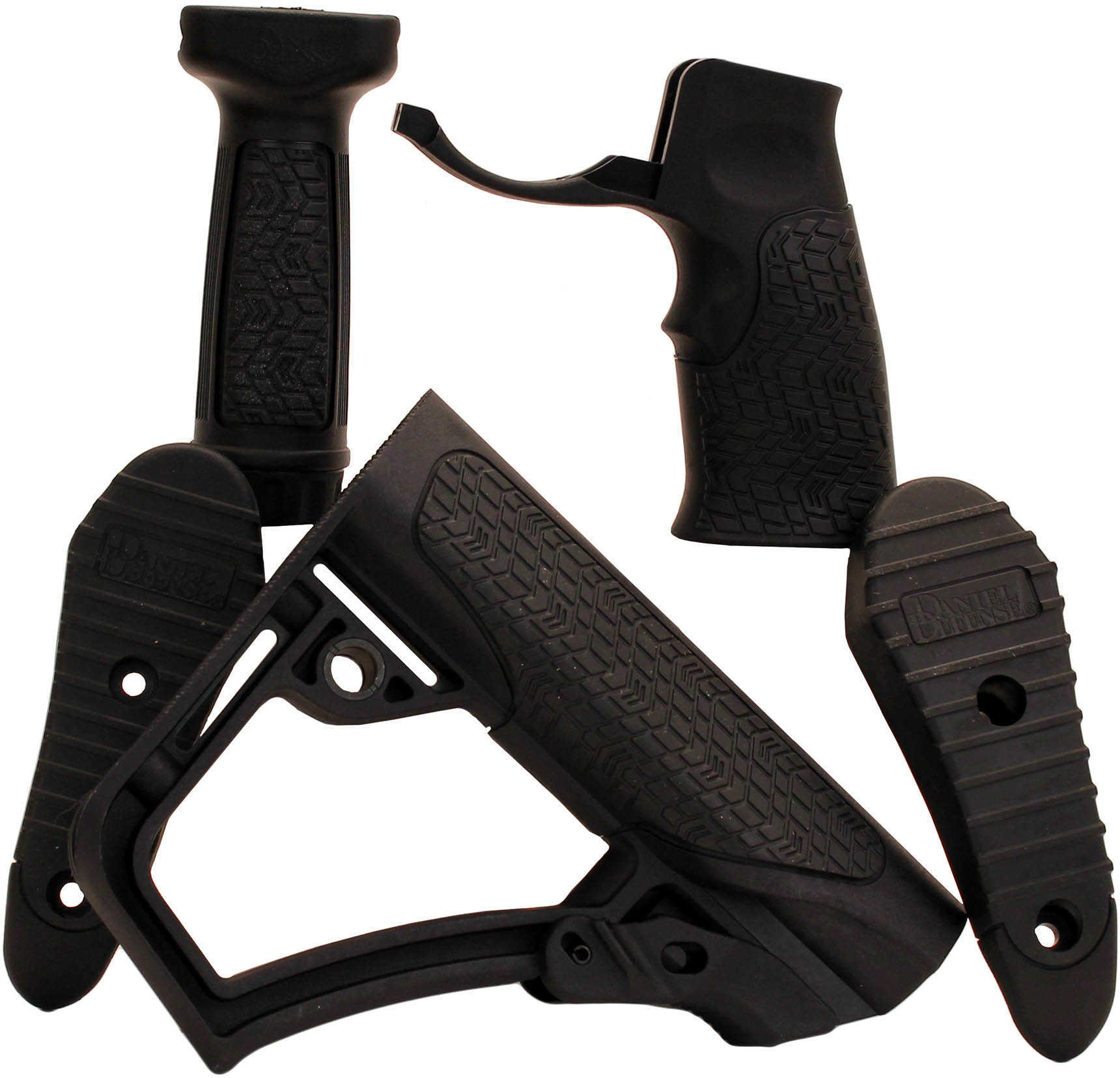 Daniel Defense Buttstock Pistol Grip & Vertical Foregrip Combo Black-img-1