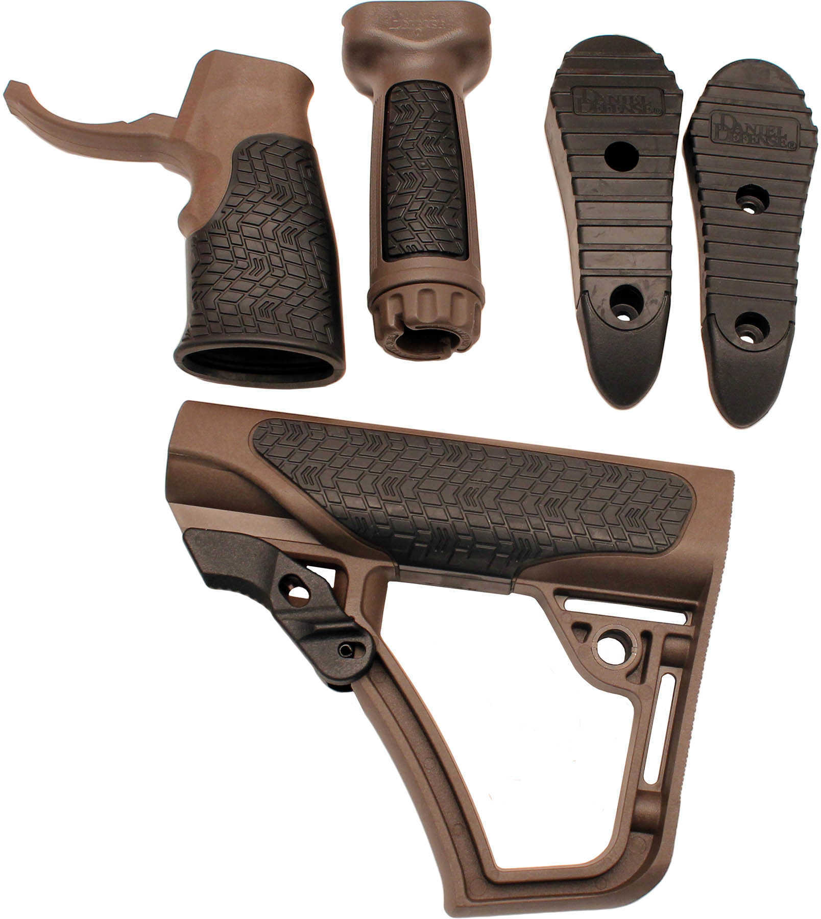 Daniel Defense Buttstock, Pistol Grip, & Vertical Foregrip Combo, MIL SPEC+