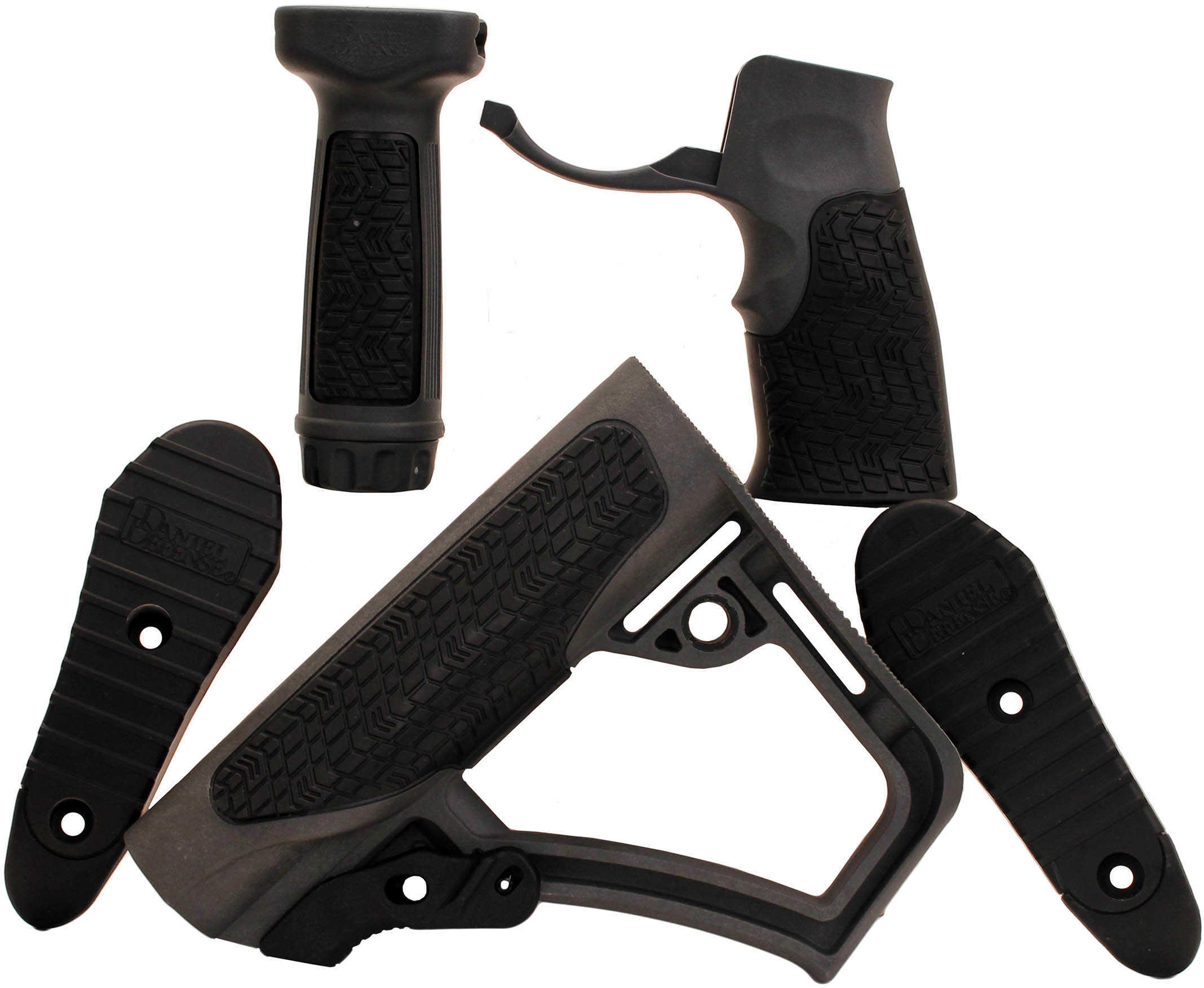 Daniel Defense Buttstock, Pistol Grip, & Vertical Foregrip Combo, Tornado