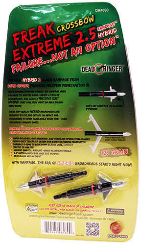 Dead Ringer BROADHEAD Freak-X X-Bow 2-Blade 125 Grains 2.5" Cut