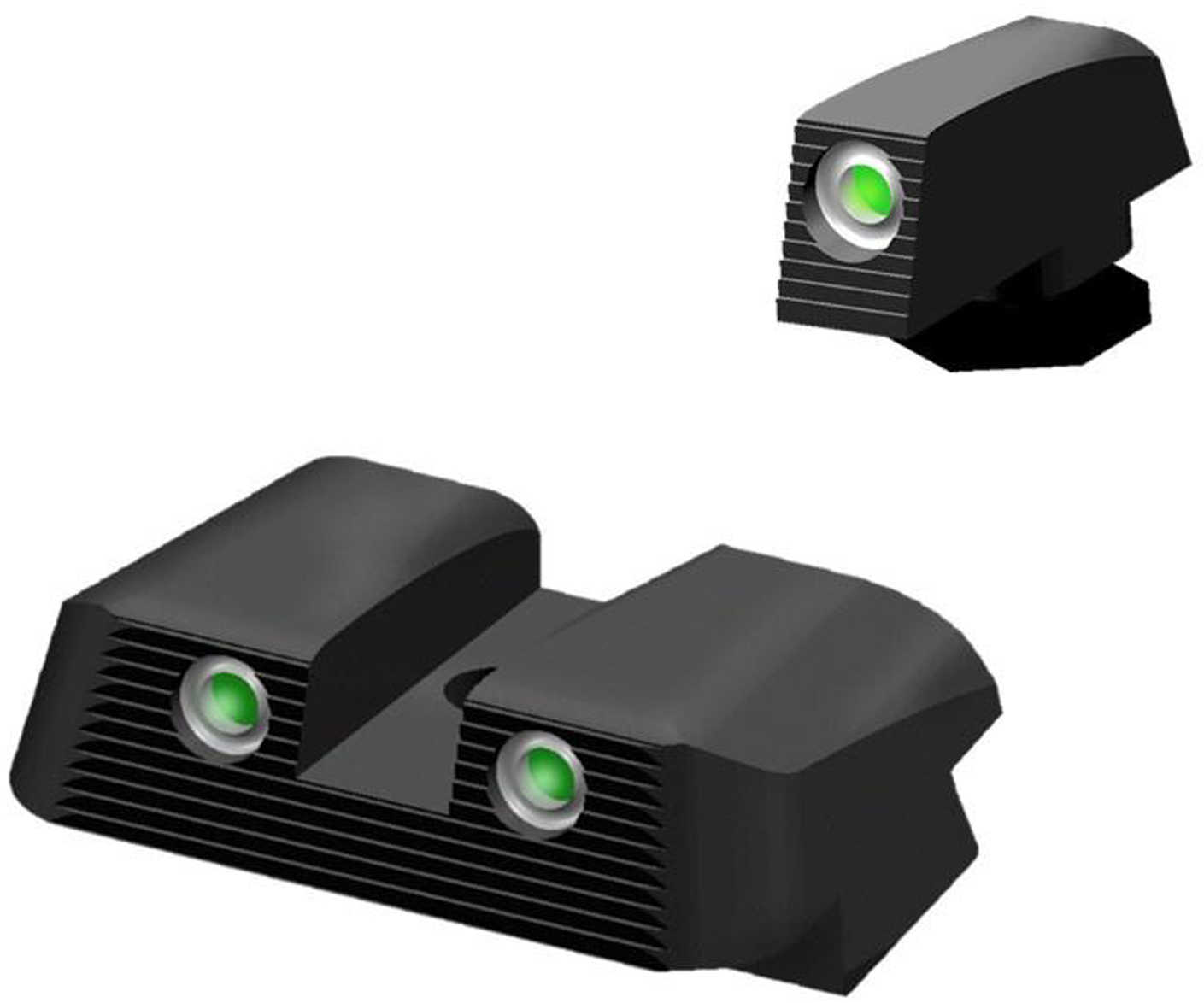 HiViz Sight Systems NITESIGHT Tritium Front & Rear Set for Glock 9mm .40 S&W 357