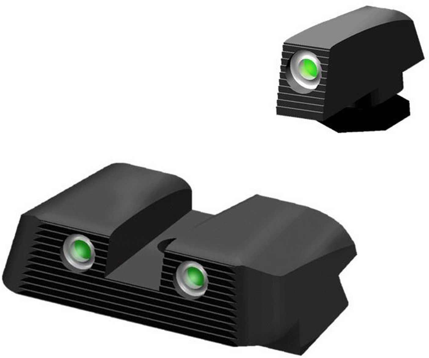 HiViz Sight Systems NITESIGHT Tritium Front & Rear Set for Glock45 ACP 10mm 45 GAP