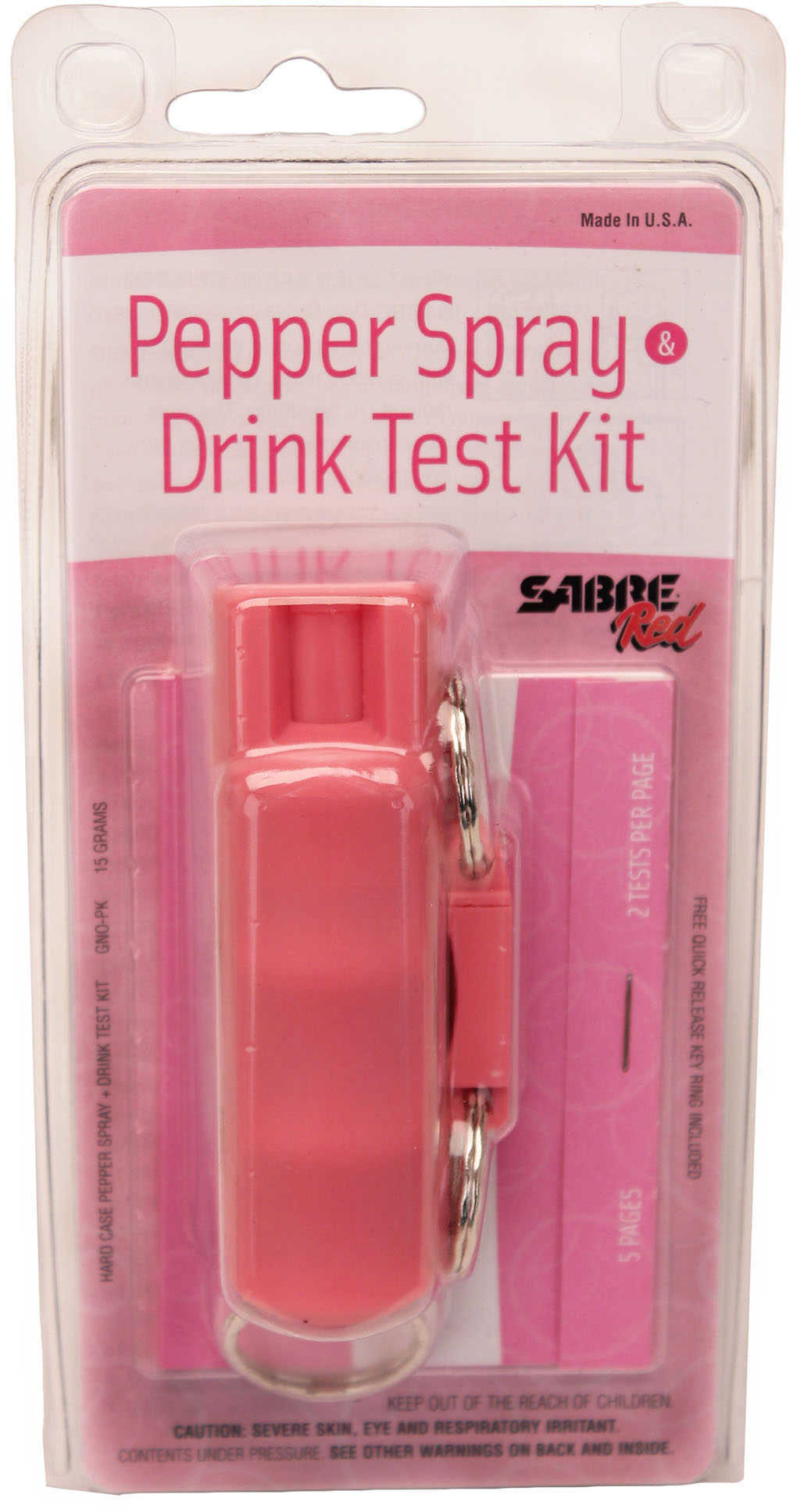 Sabre Pink Key Case Pepper Spray & Drink Test Kit Md: GNO-PK