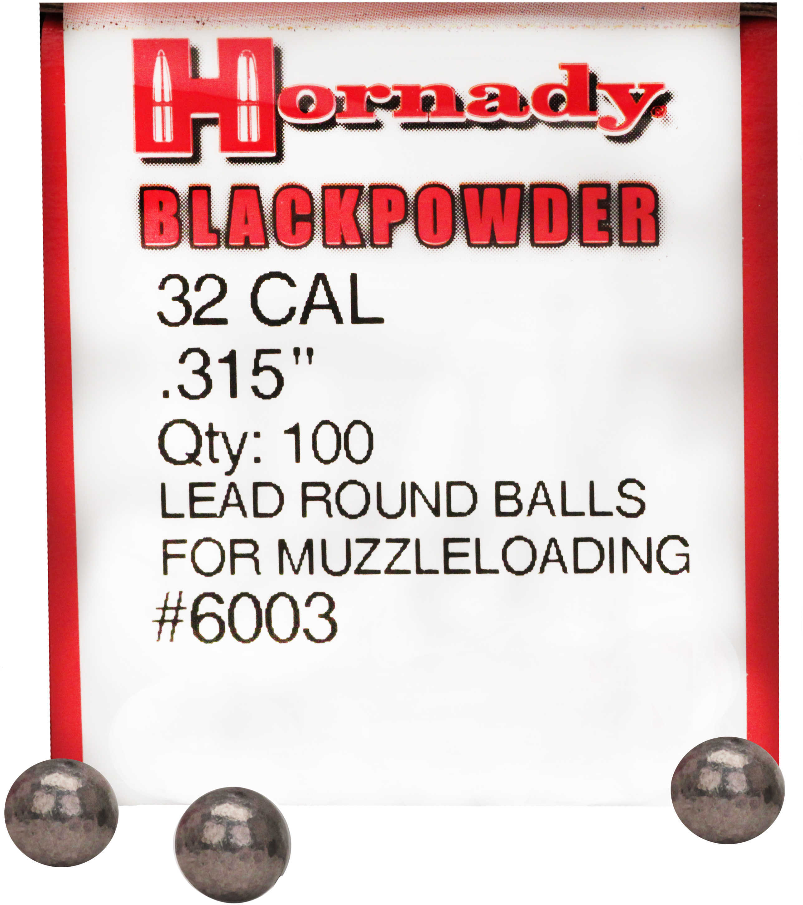 Hornady Lead Balls .315 (32 Caliber) Per 100 6003
