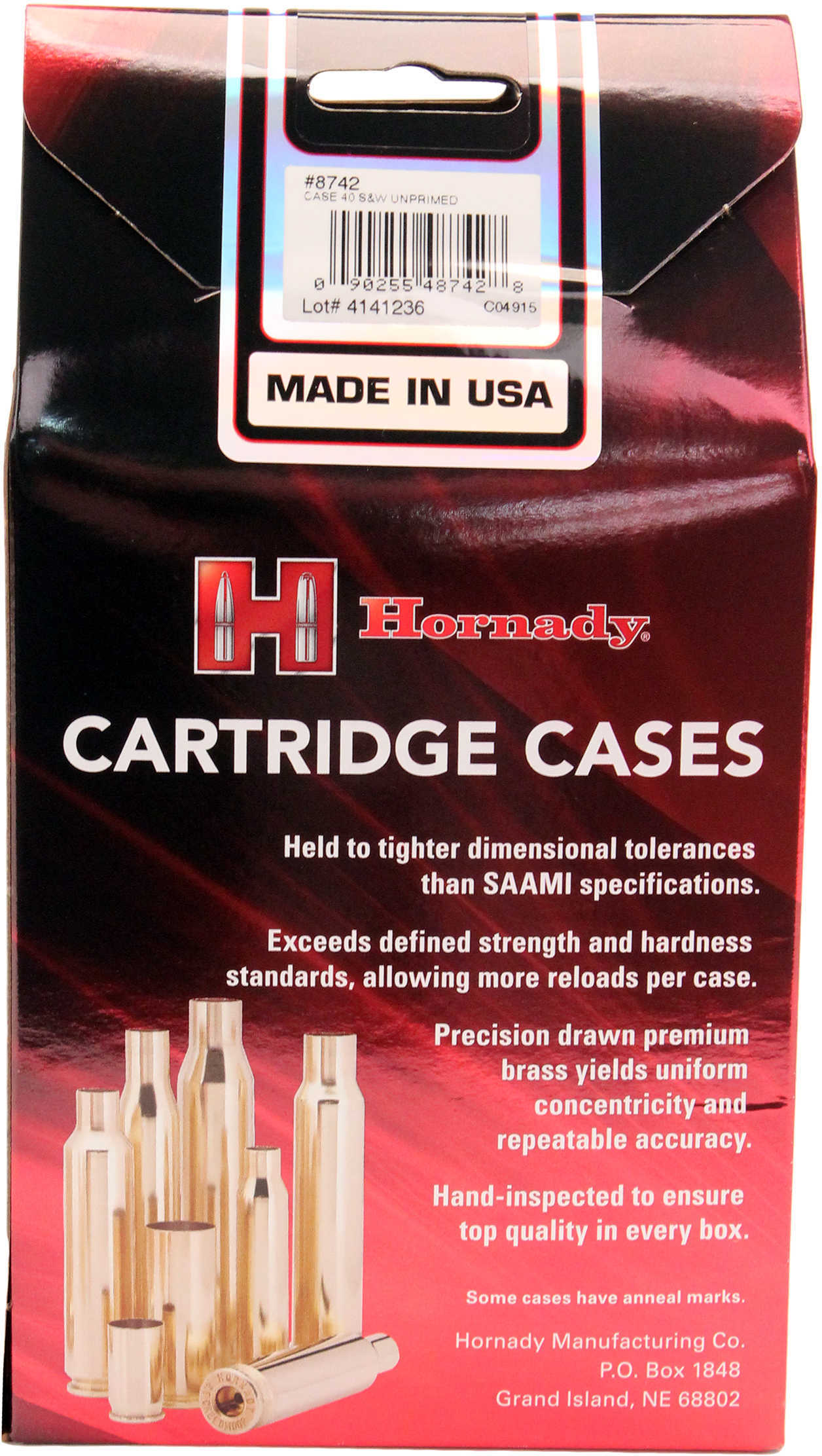 Hornady Unprimed Brass 40 S&W 200 pcs 8742