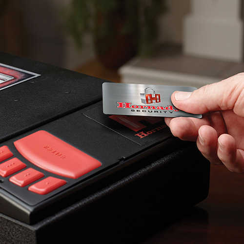 Hornady Rapid Safe Exterior: 15.5"X9"X3.5" (Interior: 11"X8"X3") Black 3 Modes Of Entry: RFID Touchpad Lock & Key