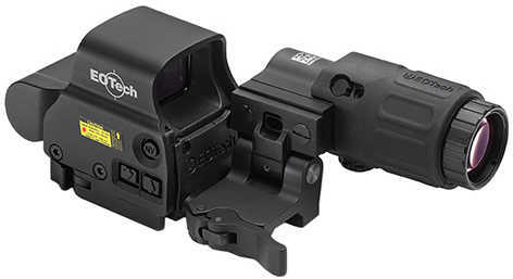 EOTech Holographic Hybrid Sight Side Button Night Vision Compatible 223 Caliber Black EXPS3-4 And 3X Magnifier Quick Di