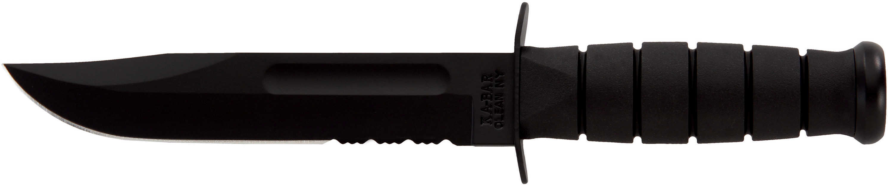 Ka-Bar Fighting/Utility Knife 7" SERR W/Plastic Sheath Black-img-1