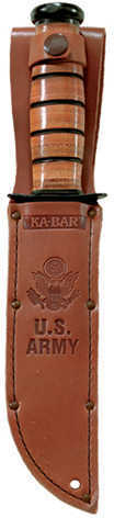 Ka-Bar Fighting/Utility Knife 7" W/Leather Sheath US Army-img-1