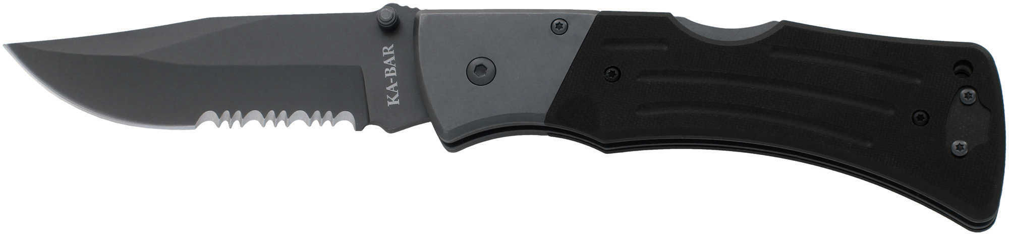 Ka-Bar G10 Mule Folder Clip Blade 4" Serrated Edge Knife Md: 2-3063-9-img-1
