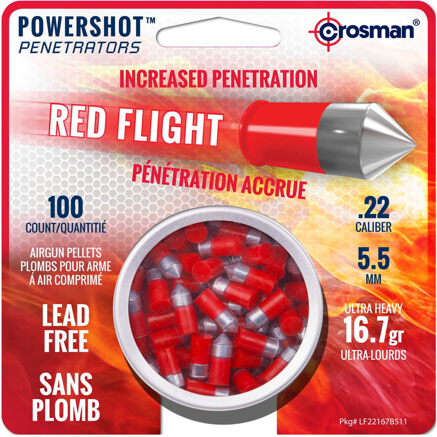 Crosman LF22167 Red Flight Pellet .22 Caliber Lead-Free 100Ct-img-1