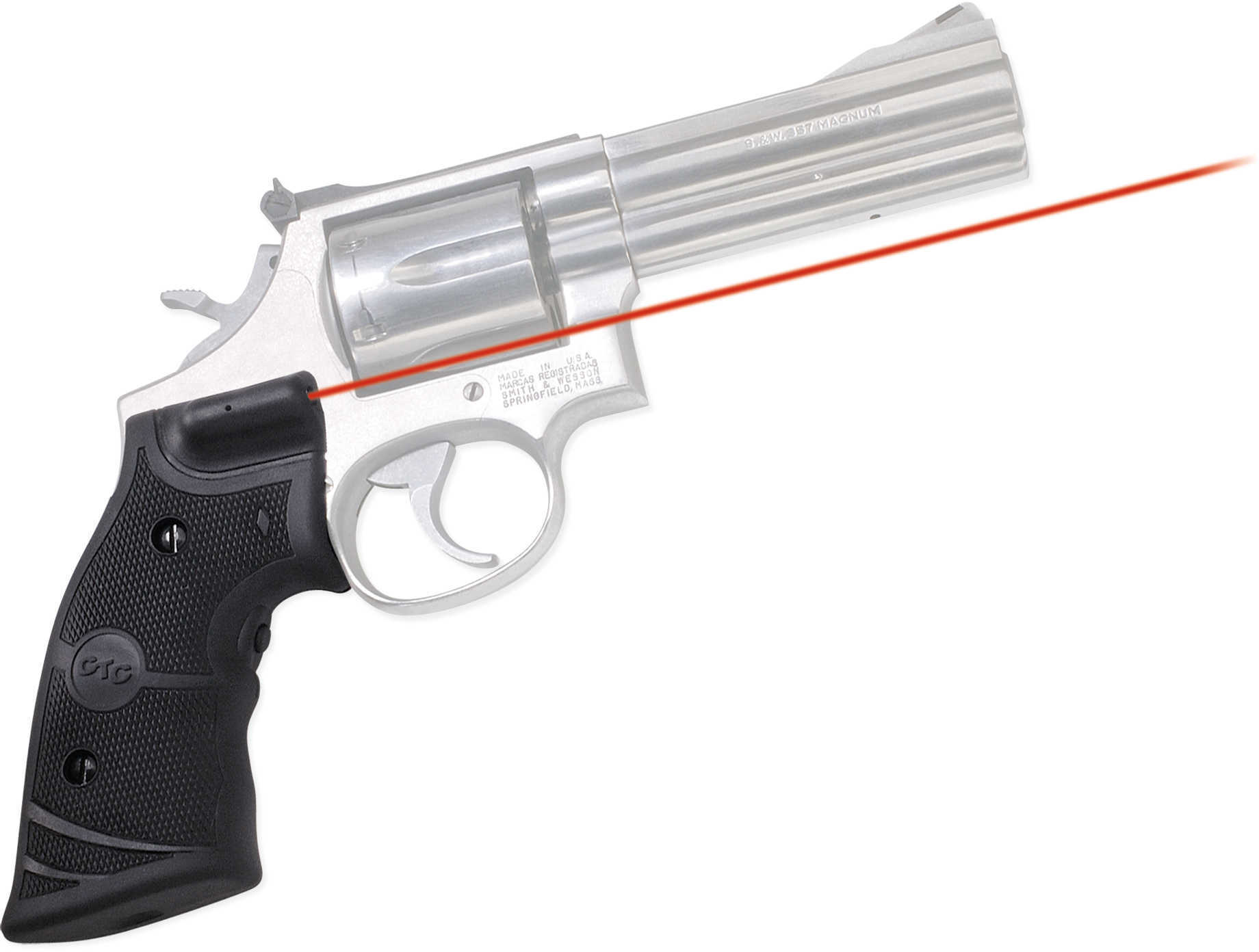 Crimson Trace Corporation Hi-Brite HogHunter LaserGrip Smith & Wesson K, L-Frame Round Butt Rubber Wraparound Lg-308