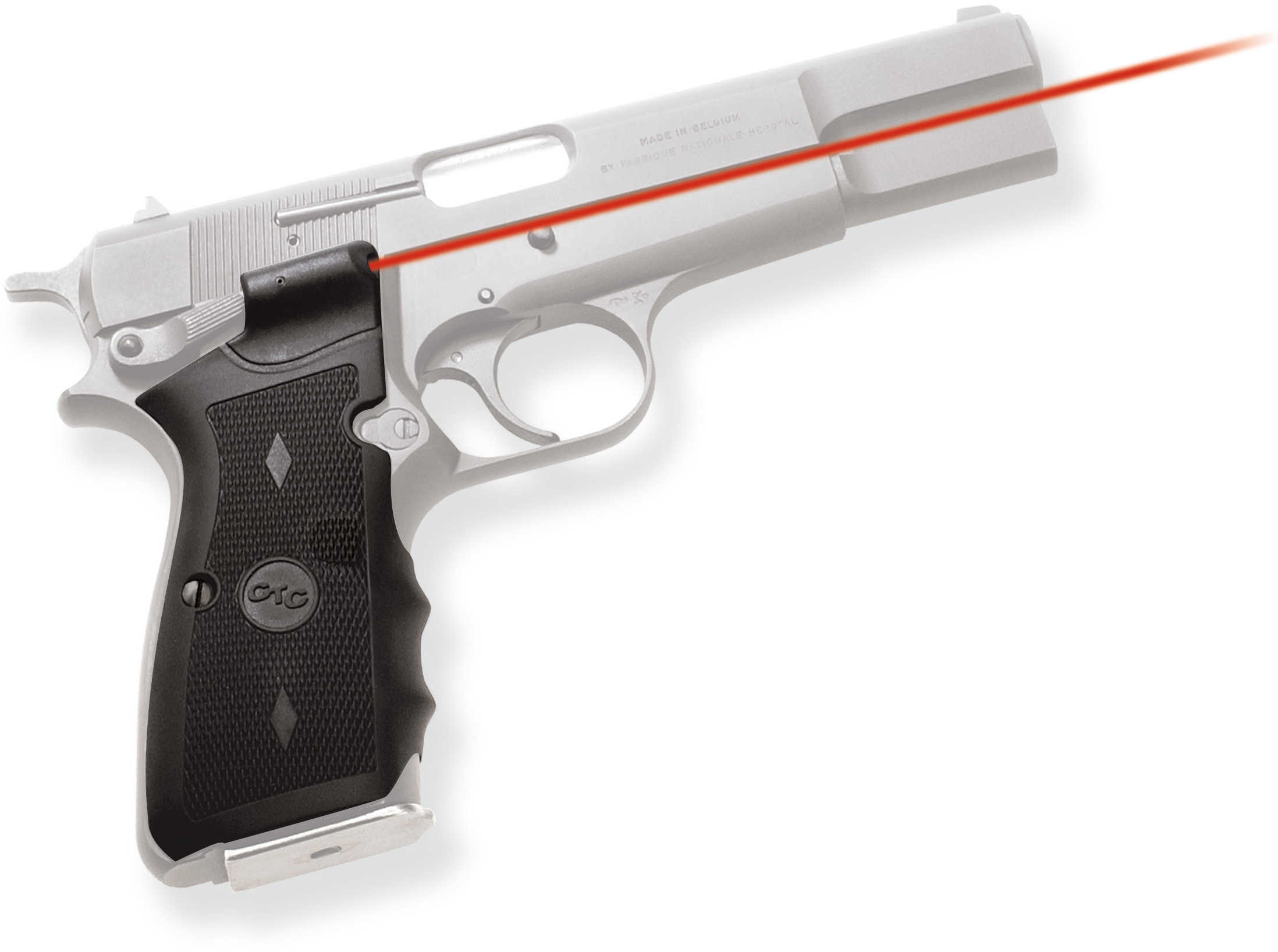 Crimson Trace Corporation Hi-Brite LaserGrip Fits Browning Hi-Power Rubber Wraparound LG-309