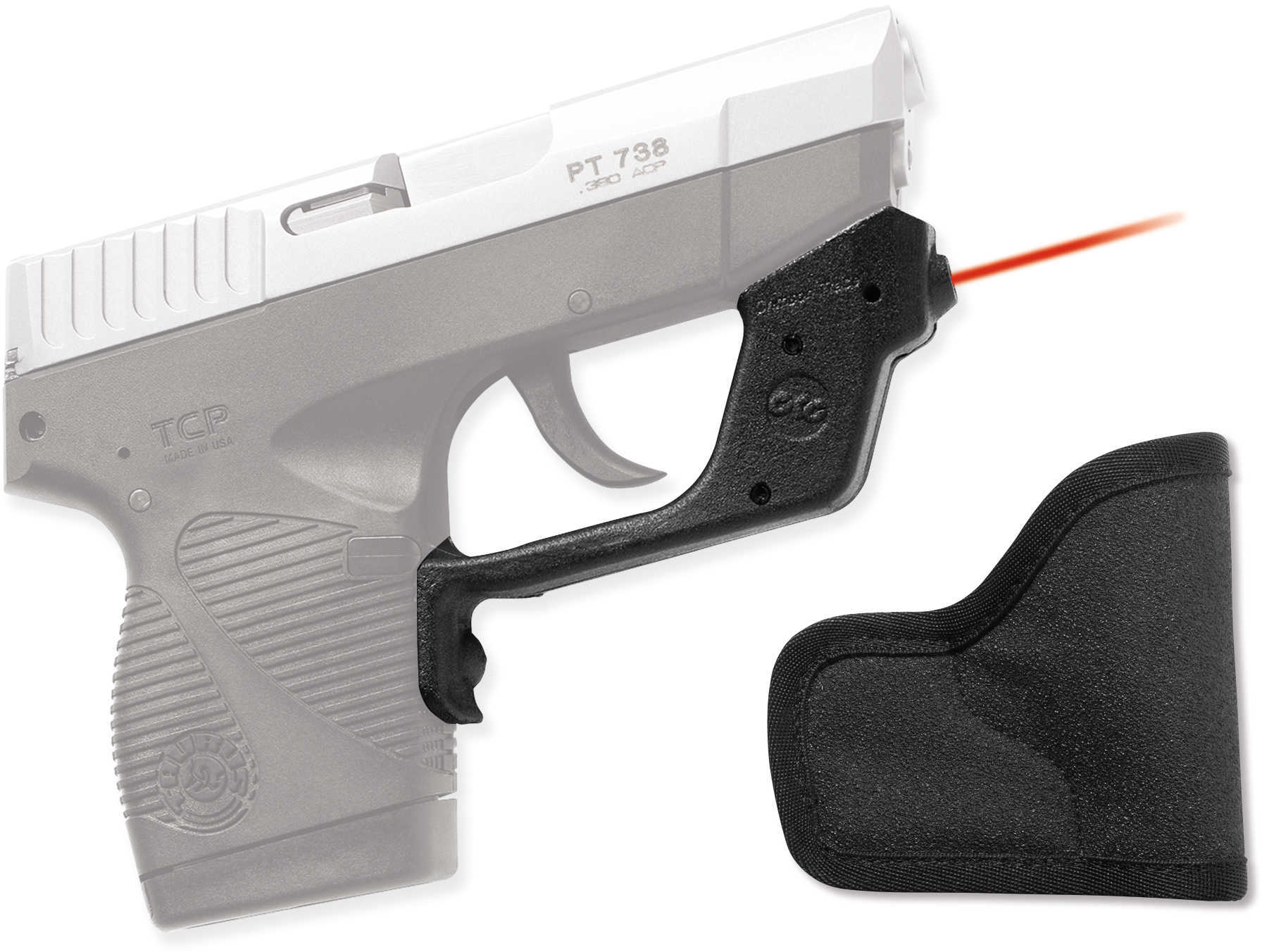 Crimson Trace Taurus TCP, Polymer Laserguard Overmold, Front Activation, w/Holster LG-407H