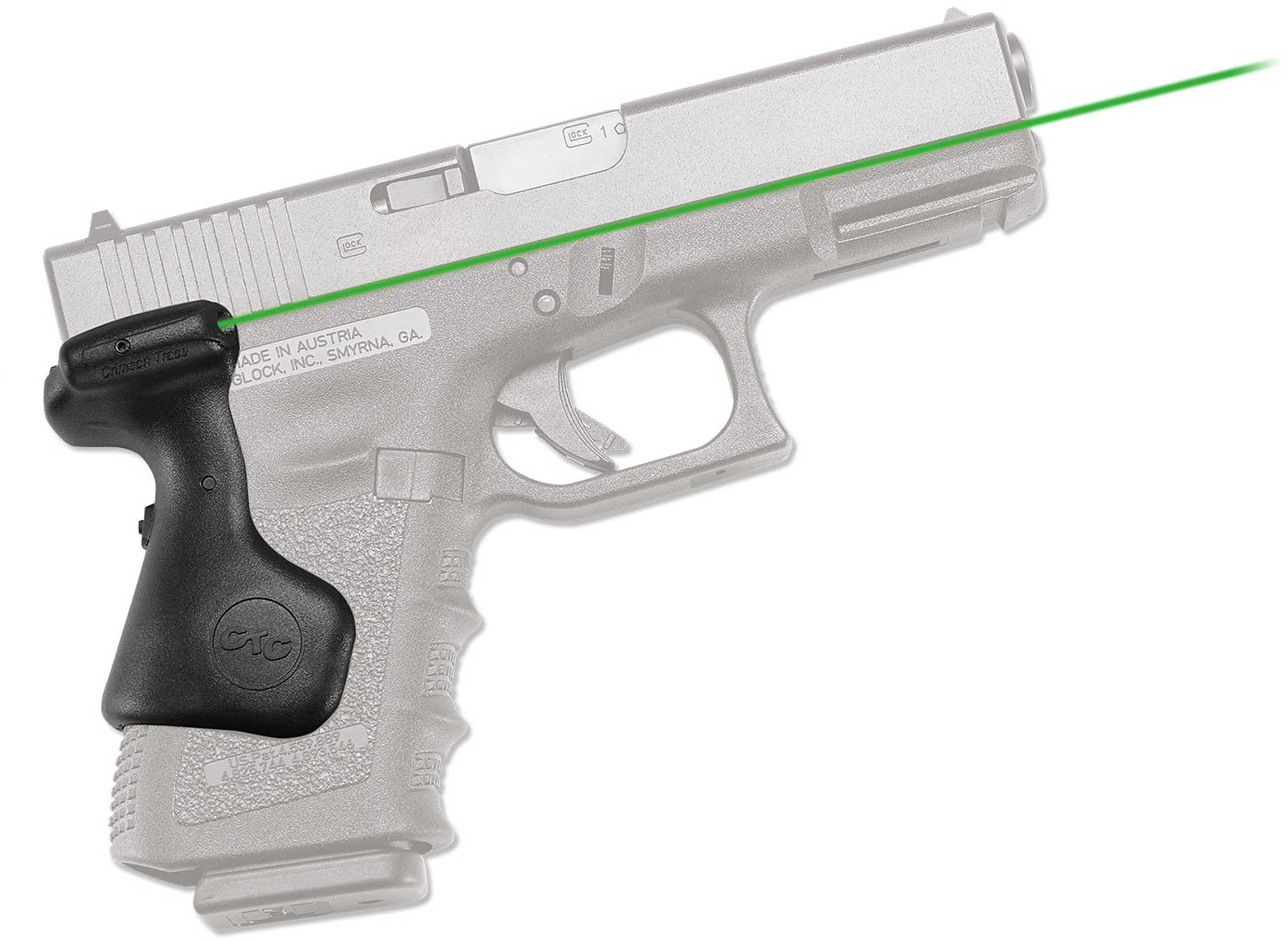 Crimson Trace for Glock Gen 3 (19 23 25 32 38) Rear Activation Green Md: LG-639G