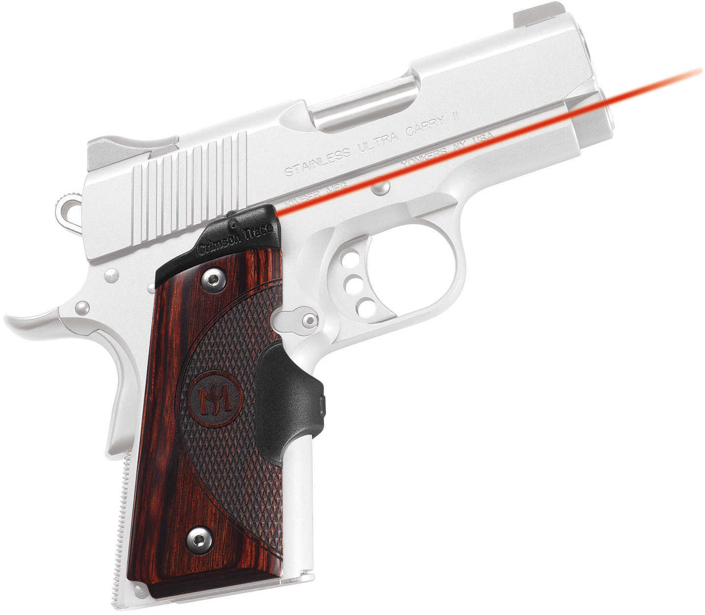 Crimson Trace Corporation Master Series LaserGrip 1911 Officers/Defender Natural Rosewood Micro-Compa