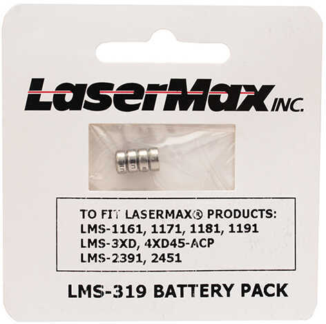 LaserMax Battery For Glock 26 27 29 30 36 Silver Finish 4/Pack LMS-319