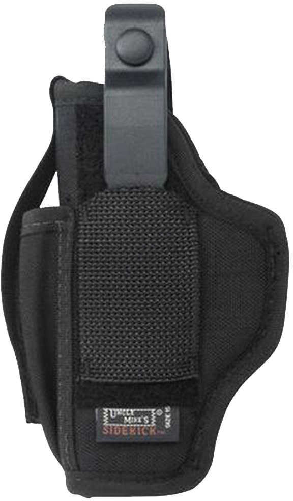 Uncle Mikes Sidekick Hip Holster Size 15 Fits Large Auto with 4.5" Barrel Magazine Pouch Ambidextrous Black 7015-0