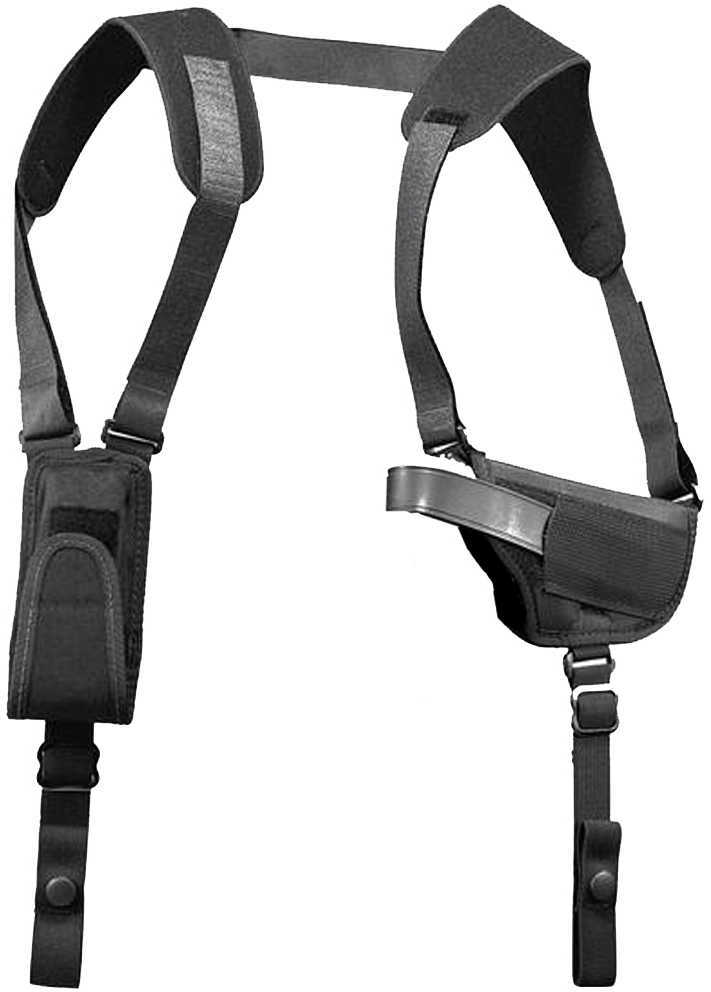 Uncle Mike's Horizontal Pro Pak Shoulder Holster Size 5 Fits Large Auto With 5" Barrel Ambidextrous Black 7705-0