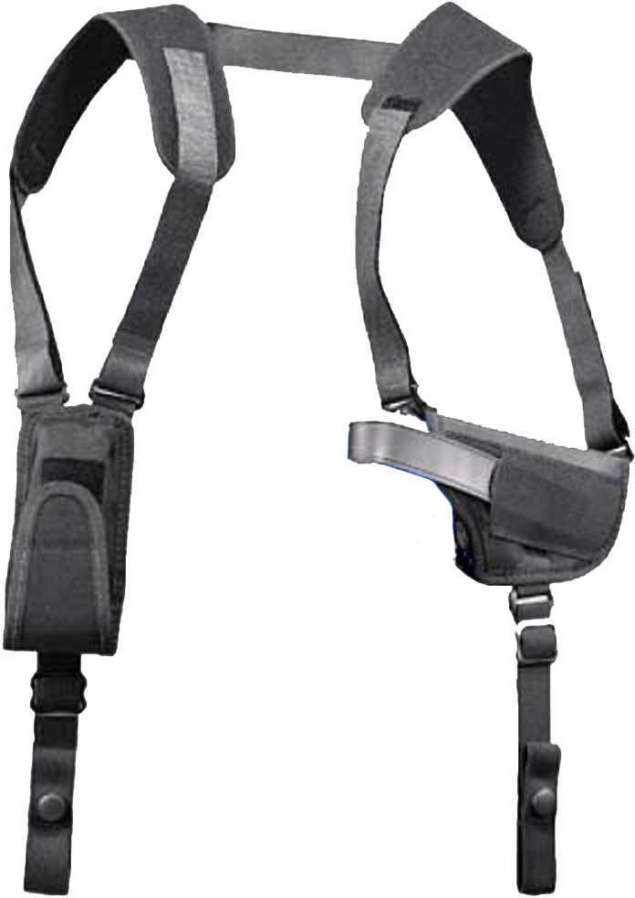 Uncle Mike's Horizontal Pro Pak Shoulder Holster Size 15 Fits Large Auto With 4.5" Barrel Ambidextrous Black 7715-0