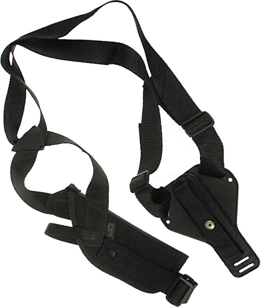 Uncle Mike's Vertical Shoulder Holster Size 1 Fits Medium Auto With 4" Barrel Right Hand Black 8301-1