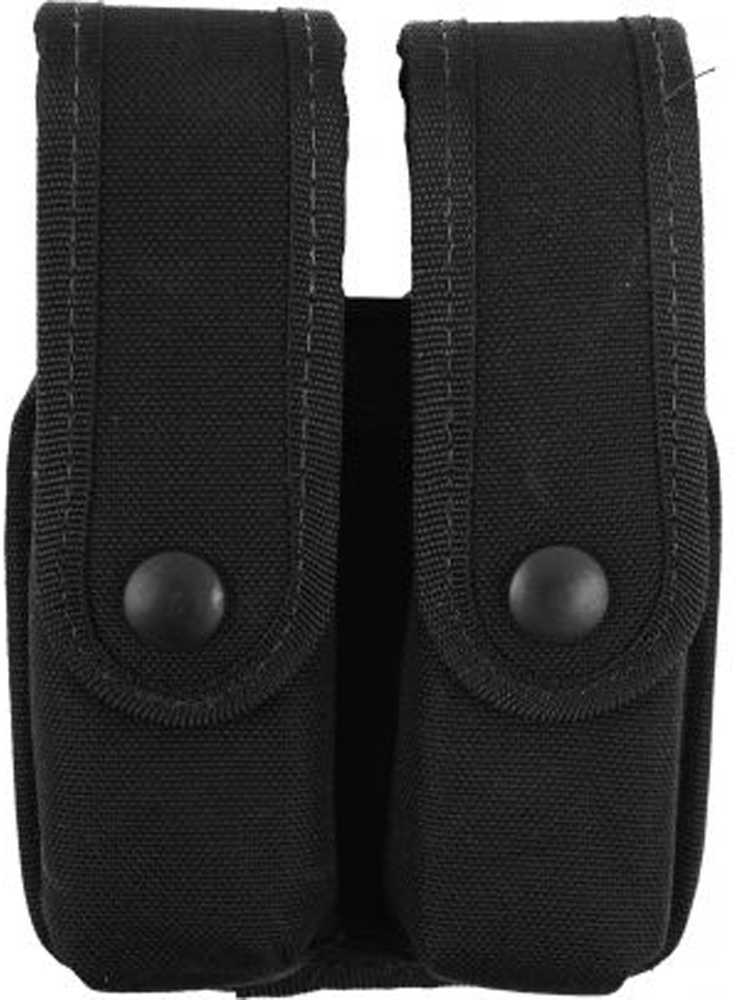 Uncle Mikes Cordura Double Pistol Magazine Case - Snap Black Row 88361