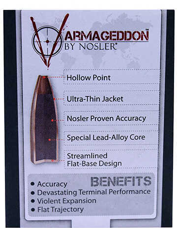 Nosler Varmageddon Bullets 6mm (.243") 55 Grains FBHP/100 17245