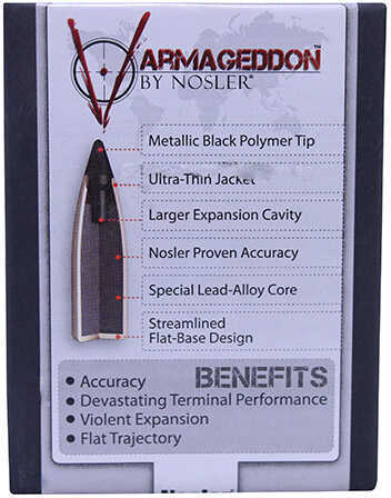 Nosler 6mm (.243") 55 Grains Varmageddon Flat Base Tipped Bullets per 100 No 7250