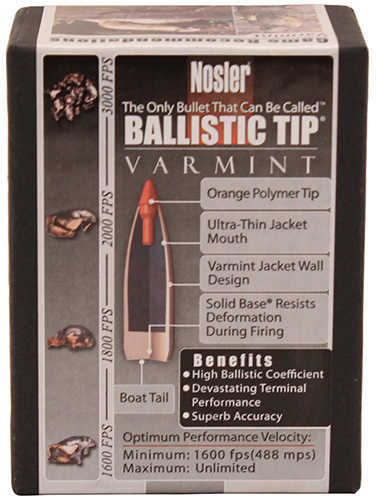 Nosler 22 Caliber (.224) 40 Grains Spitzer Ballistic Tip Varmint (Per 100) 39510