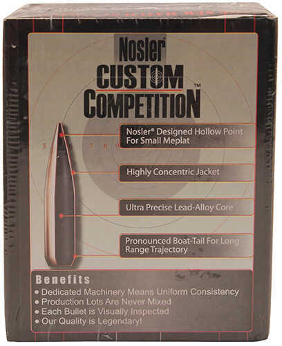 Nosler 22 Caliber (.224) 77 Grains Hollow Point Boat Tail Custom Competition (Per 250) 53064