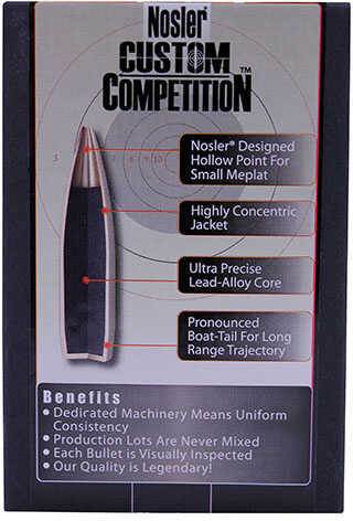 Nosler 22 Caliber (.224) 52 Grains Hollow Point Boat Tail (Per 250) 53335