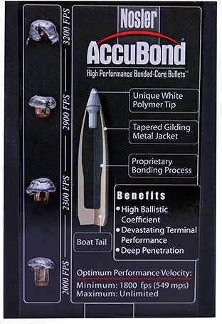 Nosler 30 Caliber 150 Grains Spitzer AccuBond (Per 50) 56719