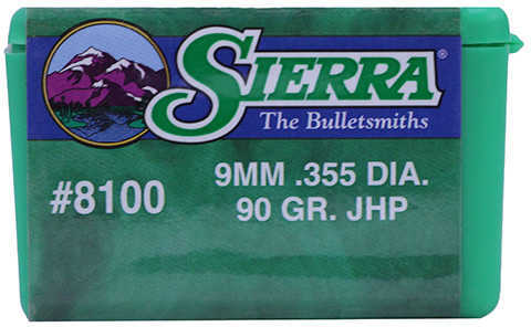 Sierra Bullets, 9mm 90 Grains JHP - Brand New In Package