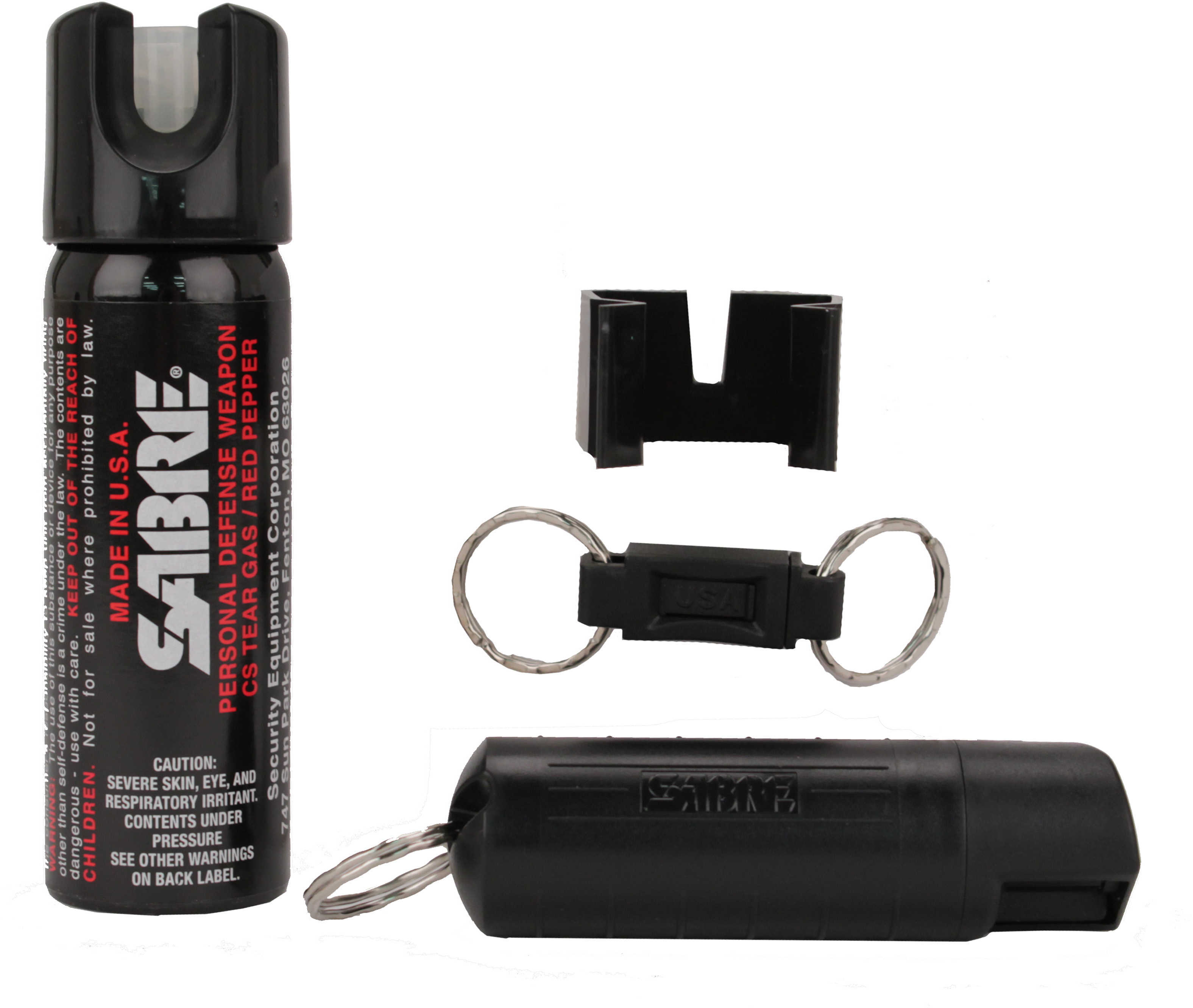 Sabre Pepper Spray 1 Home Unit and 1Key Chain Case Black SRU-HAPK
