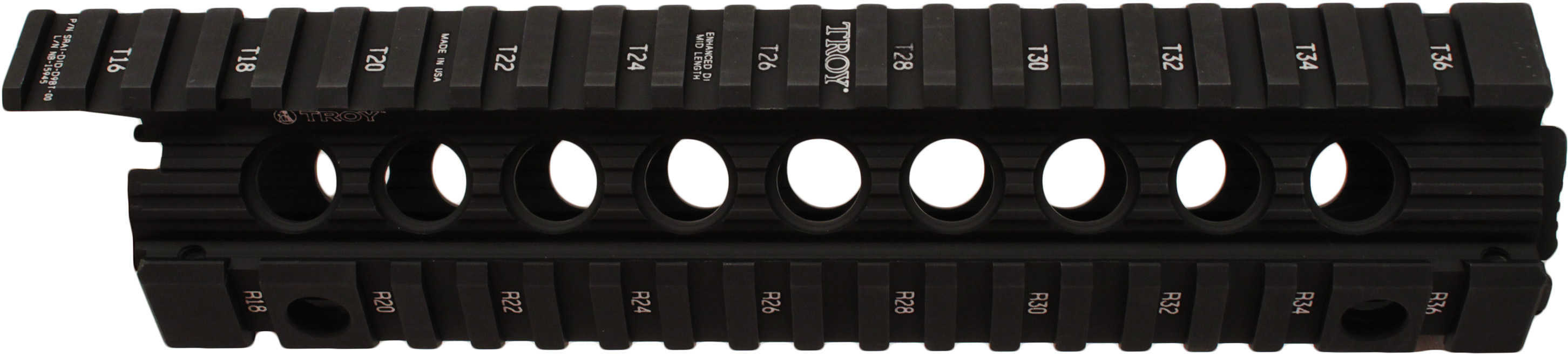 Troy Industries Mid-Length Enhanced Drop-In Battle Rail, 9" Black Md: SRAI-DID-D9BT-00