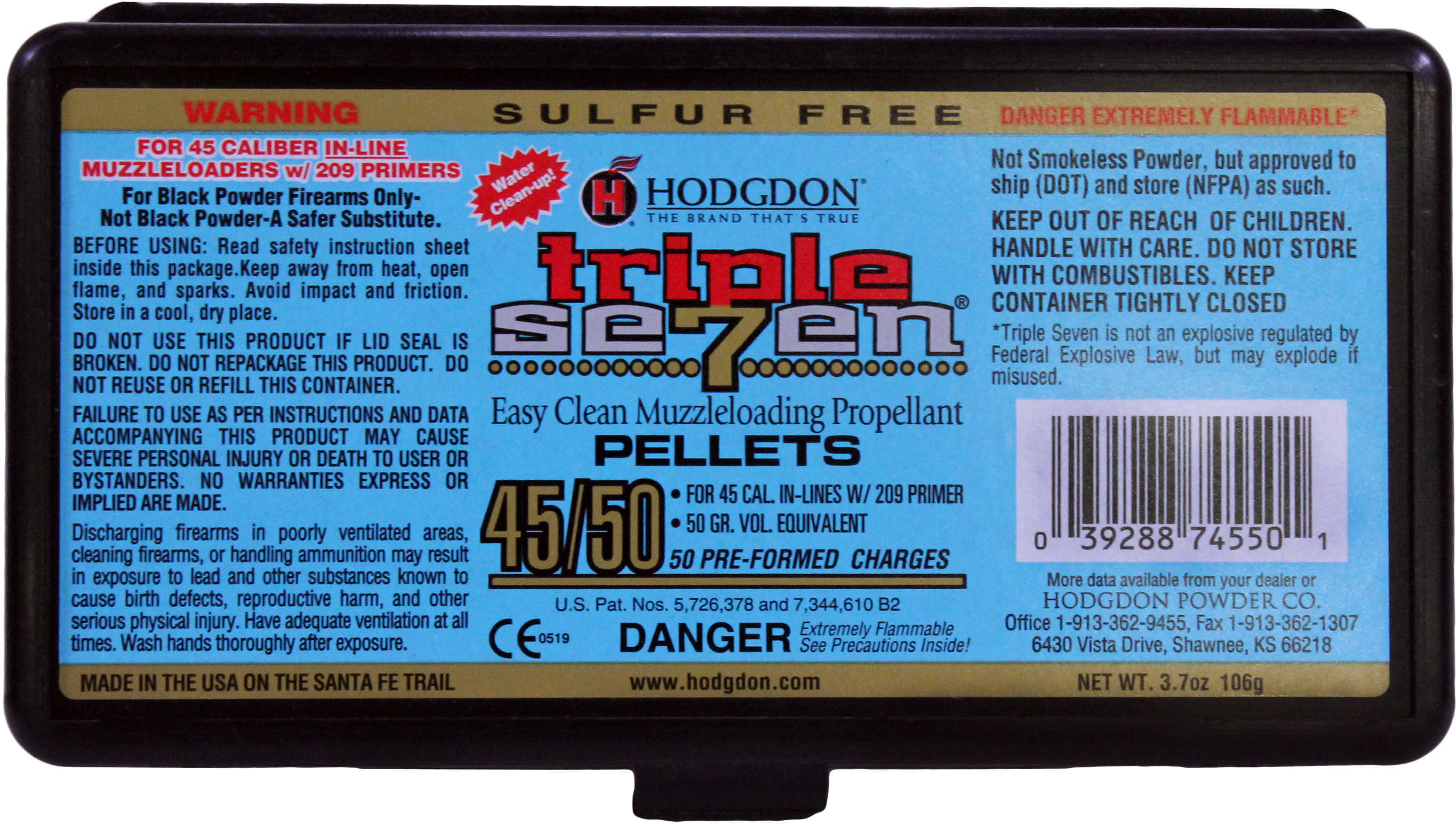 Hodgdon Triple 7 Pellet 45 Caliber 50Gr