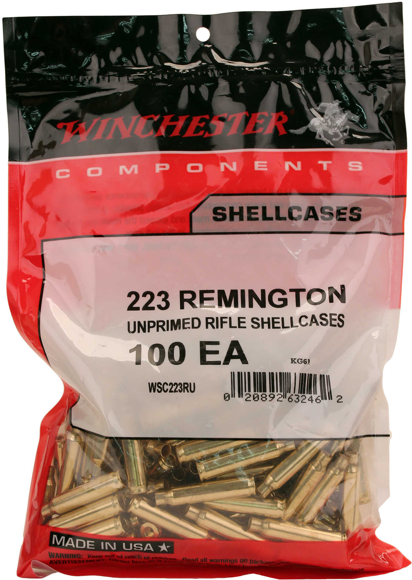 Winchester New Unprimed Brass 223 Remington (Per 100) WSC223RU