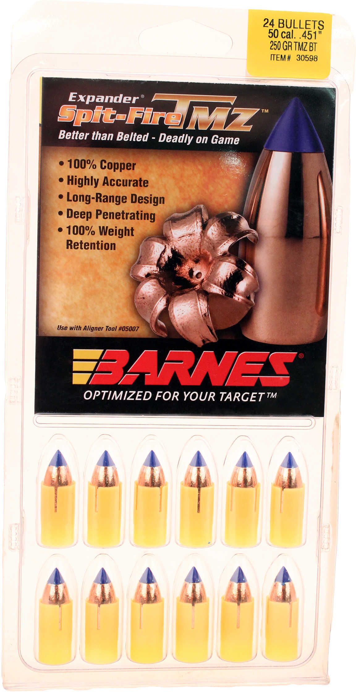 Barnes Bullets 50 Caliber 250 Grain SpitFire Muzzleloader (Per 24) 45180