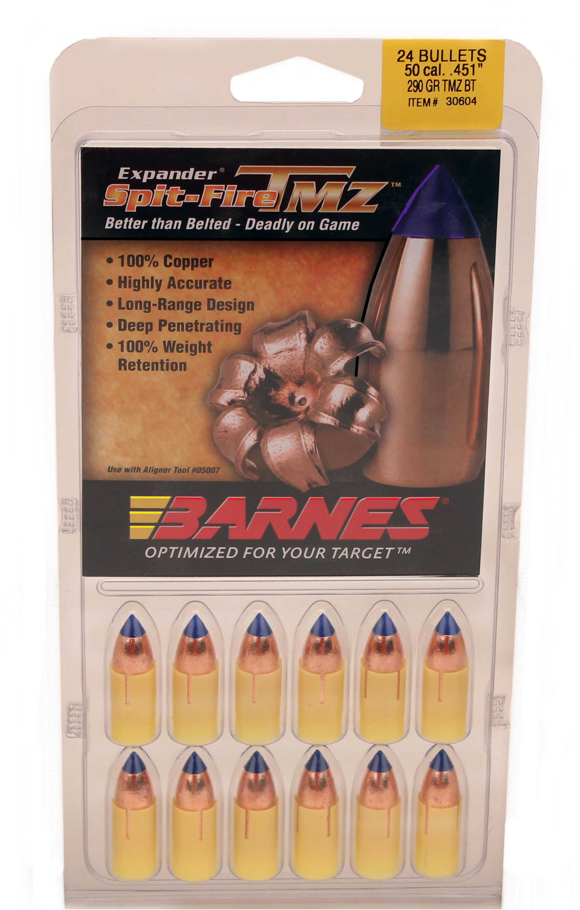 Barnes Bullets 50cal 290 Grain SpitFire MZ (Per 24)-img-1