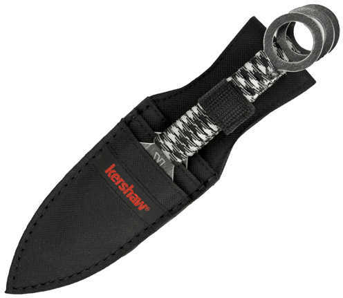 Kershaw Ion Fixed Blade Knife 4.5" 3CR13 Steel BlackWash Finish Plain Edge Set of Throwing Knives 1747BW