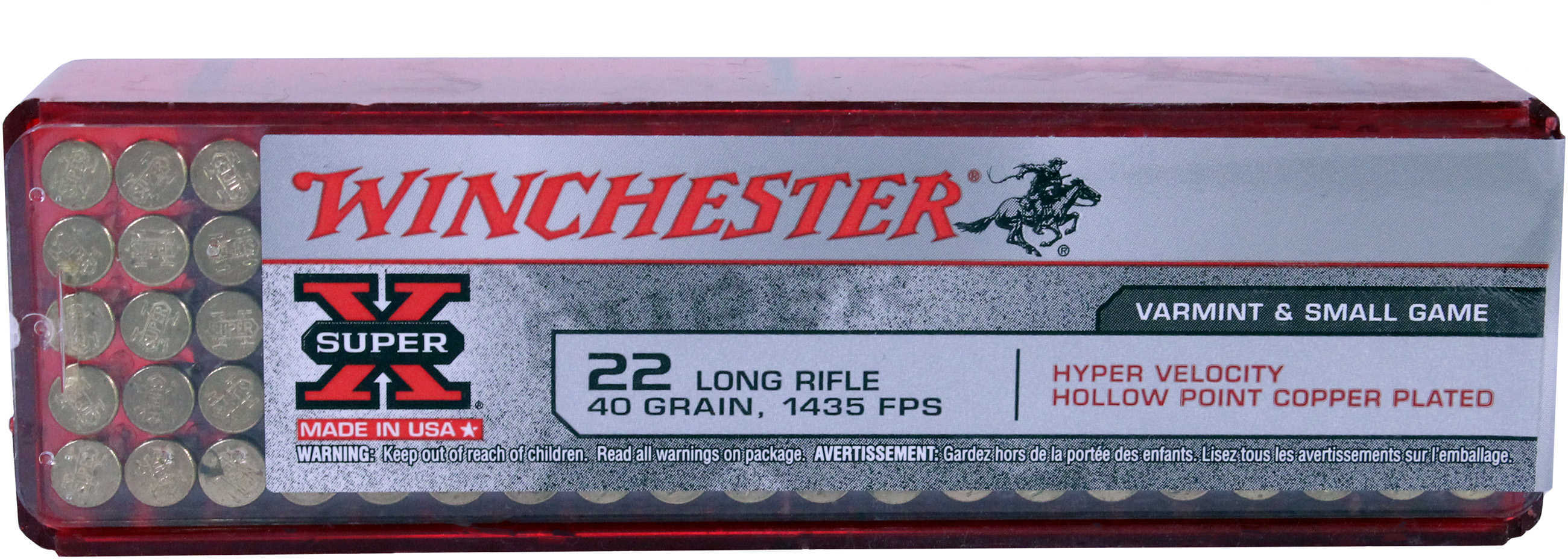 22 Long Rifle 100 Rounds Ammunition Winchester 40 Grain Lead