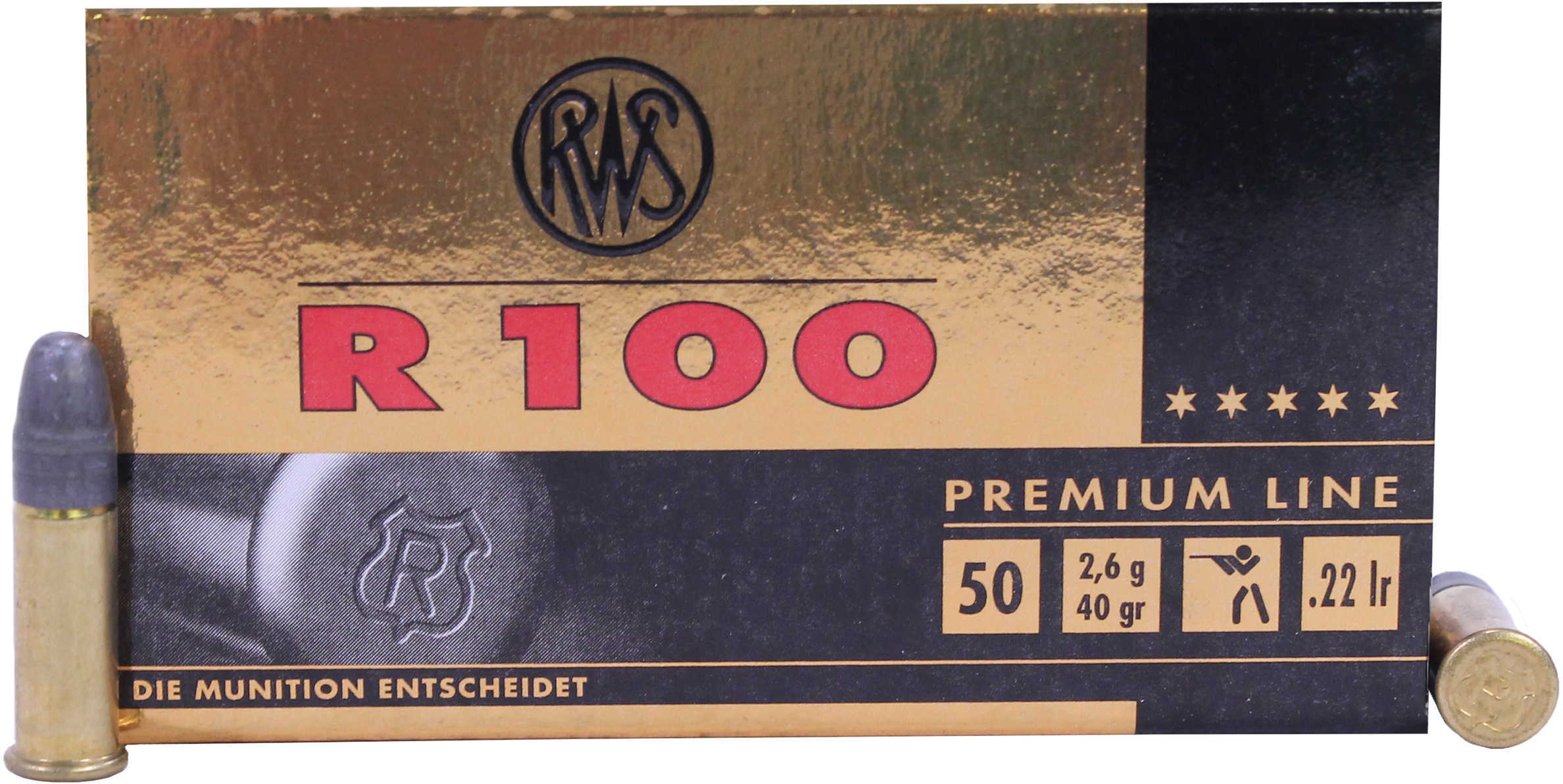 22 Long Rifle 50 Rounds Ammunition RWS 40 Grain Lead