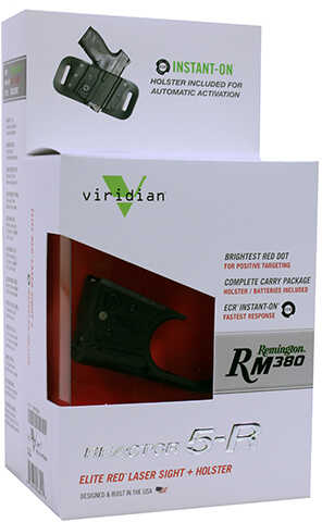Viridian Weapon Technologies Reactor 5 Red Laser w/ECR/Holster for Remington RM 380 Md: R5-R-RM380