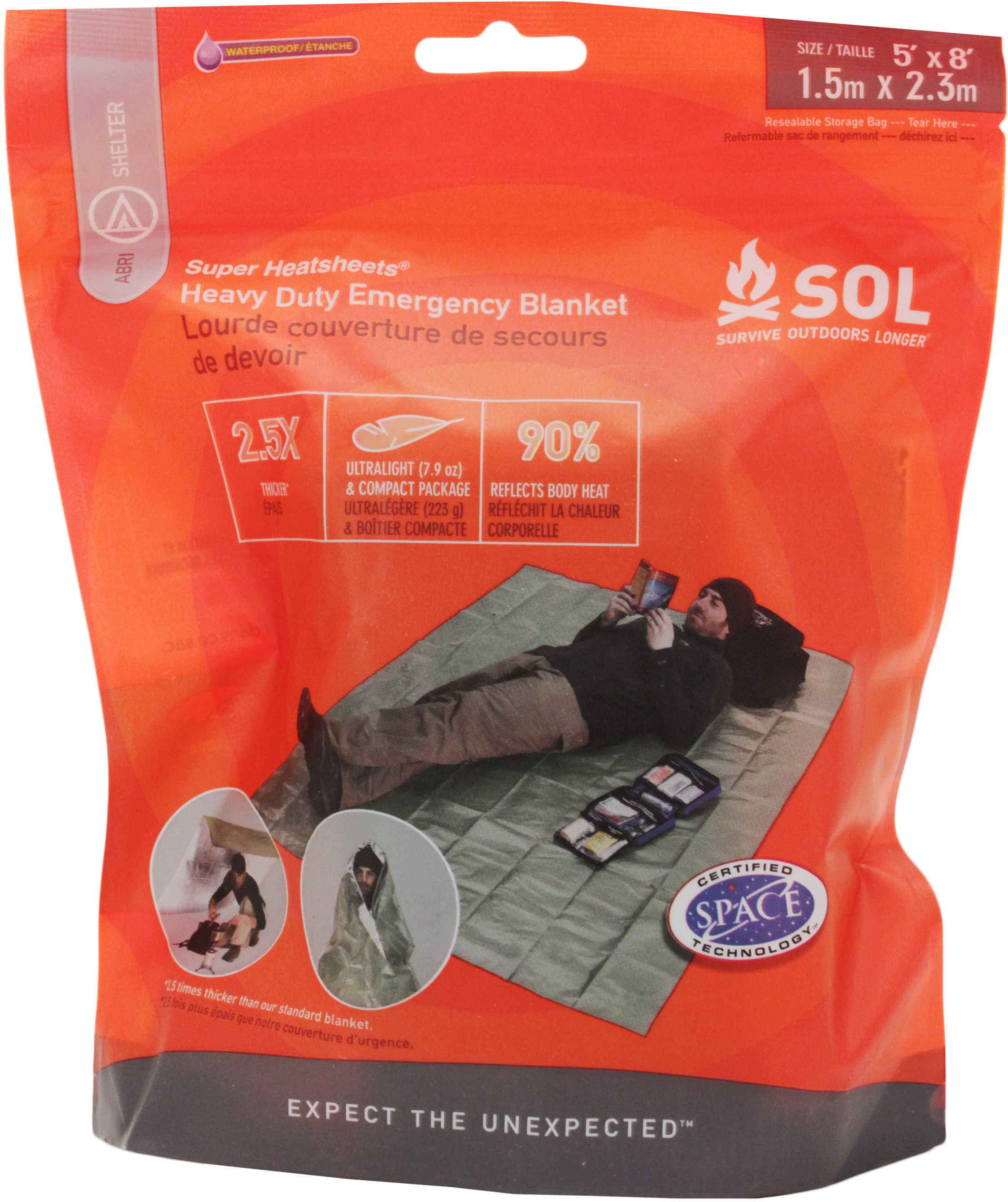 Survive Outdoors Longer / Tender Corp Adventure Medical SOL Series Heavy Duty Emergency Blanket Md: 0140-1225
