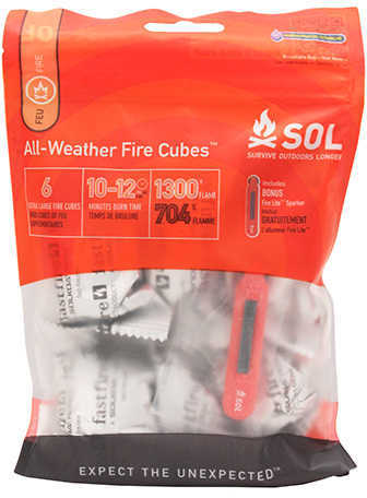 Survive Outdoors Longer / Tender Corp AMK Sol All-Weather Fire CUBES W/ Lite Striker (6 CUBES)