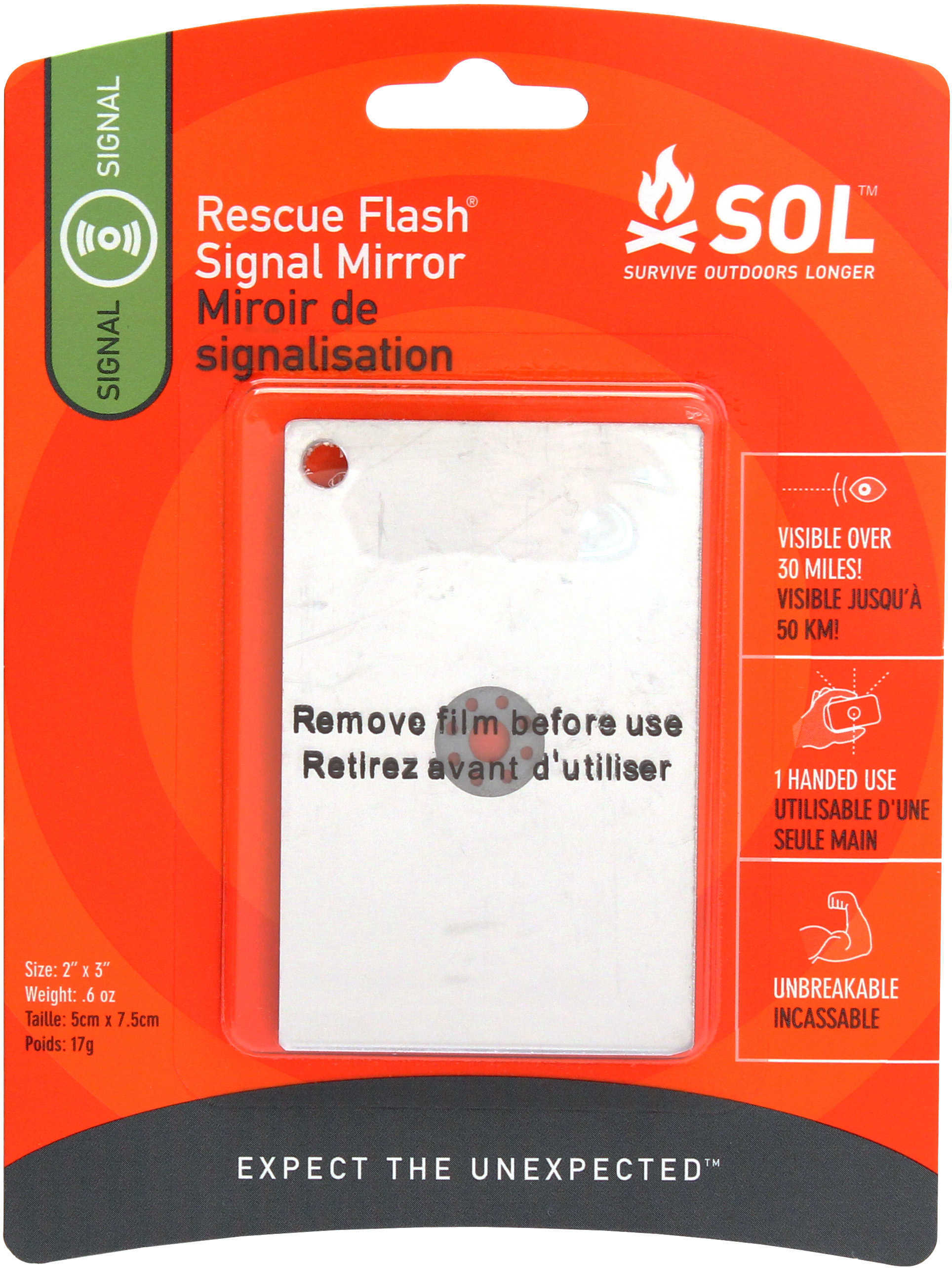 Survive Outdoors Longer / Tender Corp Adventure Medical SOL Series Rescue Flash Mirror 0140-1003