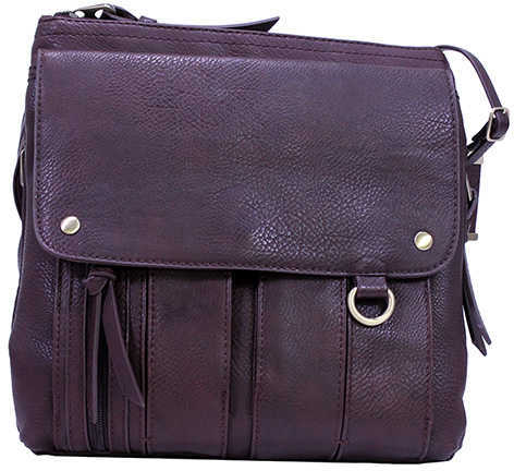 Bulldog Cases Concealed Carrie Purse Med. Cross Body Chocolate Brn