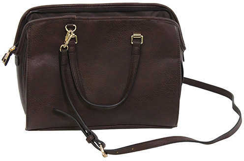 Bulldog Cases Concealed Carrie Purse Satchel Chocolate Brown